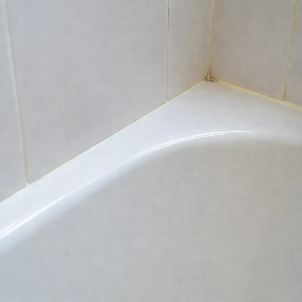 After photo of a repaired bathtub chip
