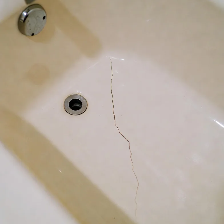 Fiberglass crack damage example